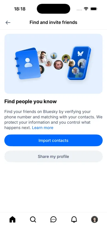 Captured screen for /settings/find-contacts