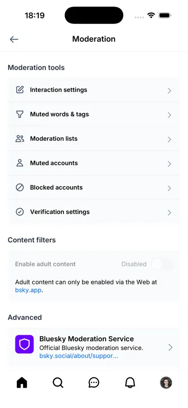 Captured screen for /moderation