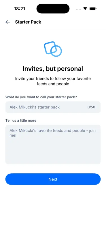Captured screen for /starter-pack/create